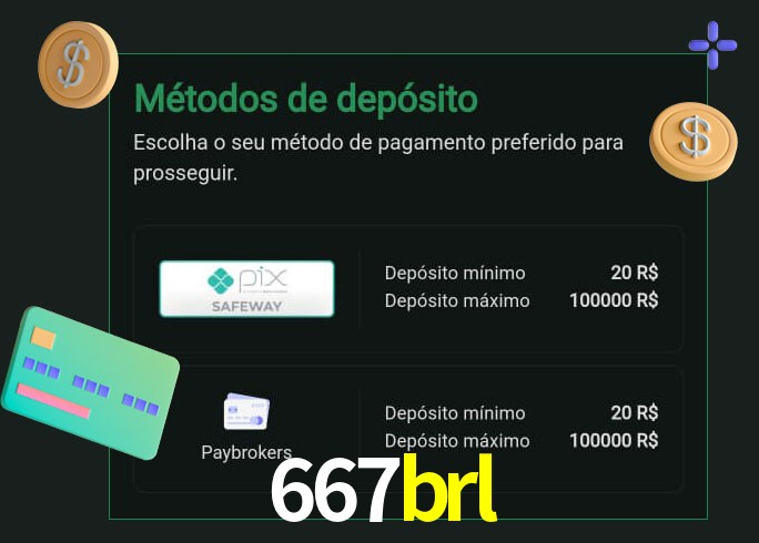 O cassino 667brl oferece uma grande variedade de métodos de pagamento